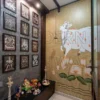 A Beautiful Contemporary Digital Pichwai Nandi Wallpaper for Pooja Room Wall Decoration
