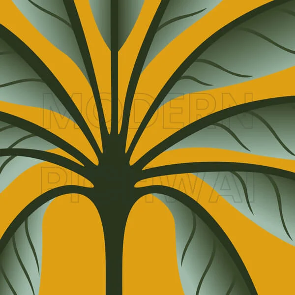 A Beautiful Contemporary Digital Pichwai Nandi and Tree Painting For Pooja Room