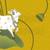 A Beautiful Contemporary Digital Pichwai Painting with Nandi and Lotus for Home wall Decor