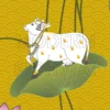 A Beautiful Contemporary Digital Pichwai Painting with Nandi and Lotus for Home wall Decor