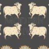 Beautiful Contemporary Digital Pichwai Painting of Nandi, Lotus, and Tree for Home Wall Decor