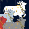 Sharad Poornima Shreenathji and Nandi Digital Pichwai Painting for Home Wall Decor