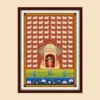 Shreenathji Digital Painting with Nandi, Peacock, Lotus for Pooja Room