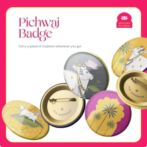 Bag Badges – Premium Combo Set of 5 | Lotus, Cow, Palm Trees & Traditional Motifs