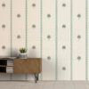 Tropical Palm Grid Wallpaper with Classic Green Border
