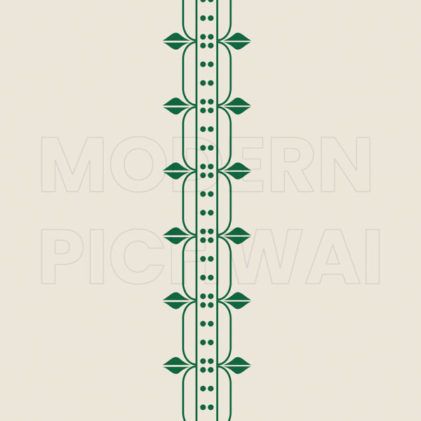 Tropical Palm Grid Wallpaper with Classic Green Border