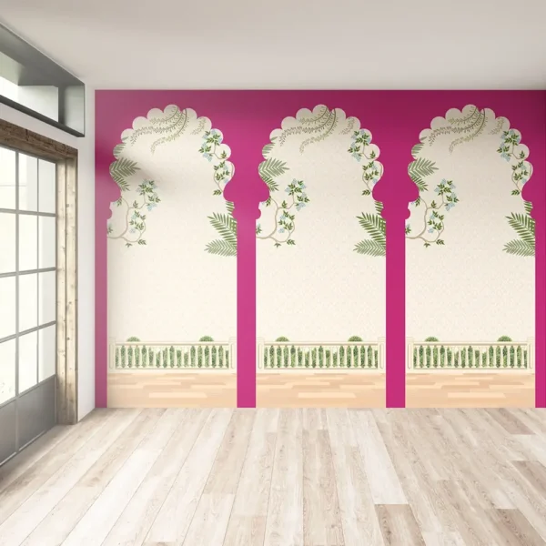 MP_Wallpaper-4B-mockup-1 Pink Blossom Gateway – Heritage Arch Mural